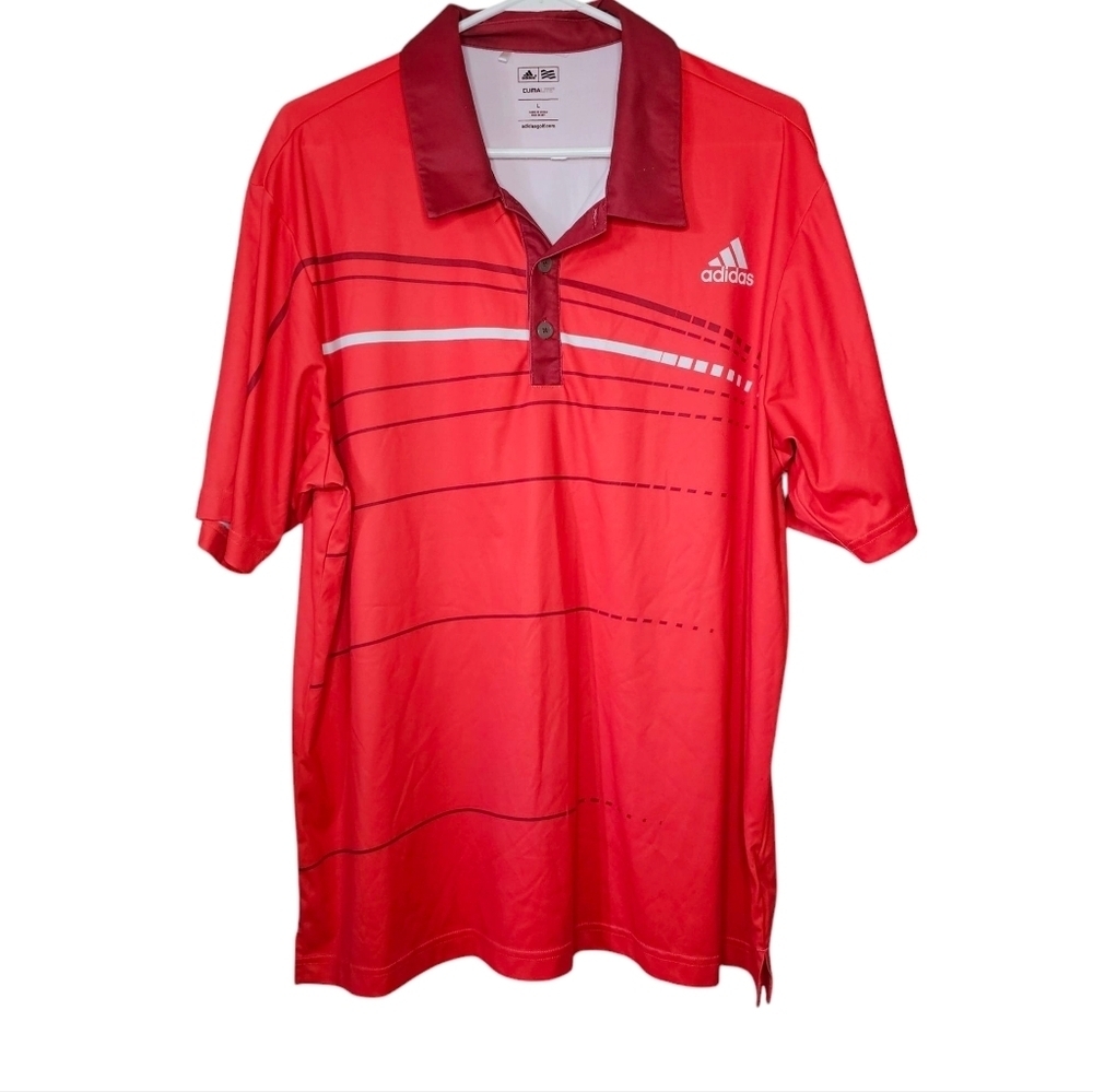 Adidas Golf Climalite Polo Shirt Orange Size Large